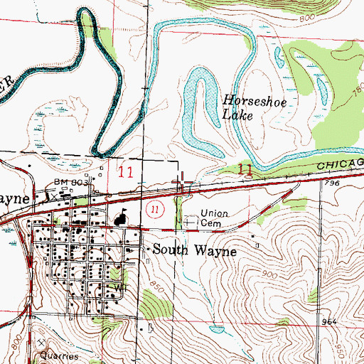 Topographic Map of South Wayne Wastewater Treatment Facility, WI
