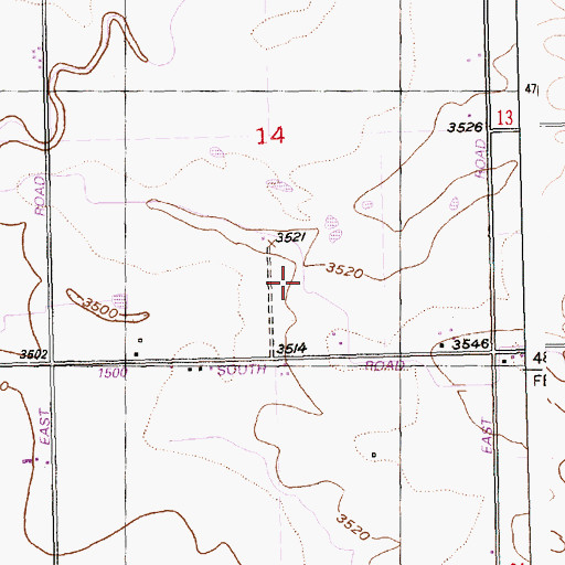 Topographic Map of Lateral 1465B, ID