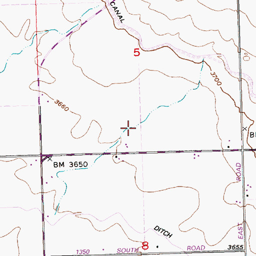 Topographic Map of Lateral 1566, ID