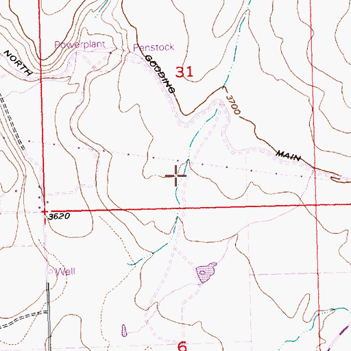 Topographic Map of Lateral 1660, ID