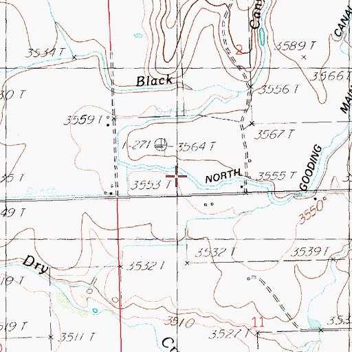 Topographic Map of Lateral 1685, ID