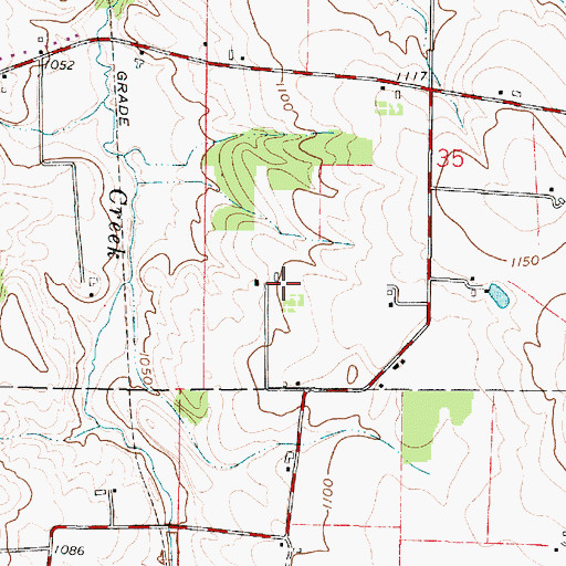 Topographic Map of Milgood Farms, OH