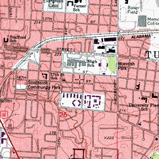 Topographic Map of Greater Bethel Spiritual Church, AL