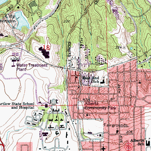 Topographic Map of Greater Faith Tabernacle Church, AL