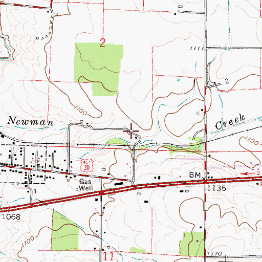 Topographic Map of Renwind Farms, OH