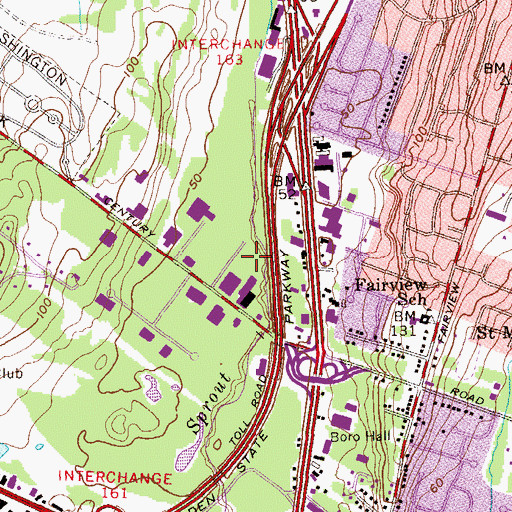 Topographic Map of Turrell Child Care & Early Learning Center, NJ