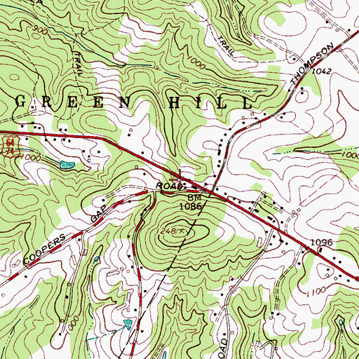Topographic Map of Grace Bible Church, NC