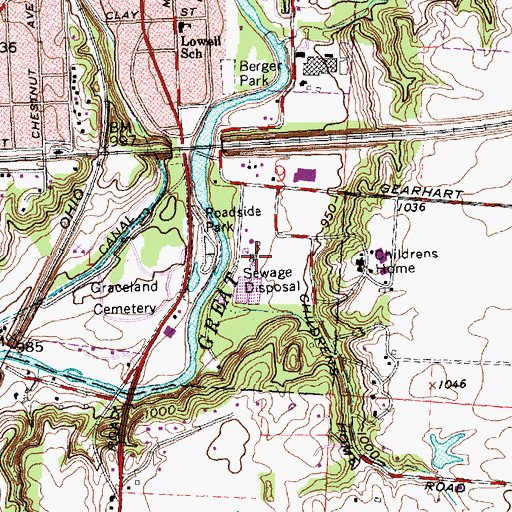 Topographic Map of City of Sidney Wastewater Treatment Plant, OH