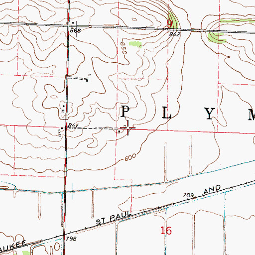 Topographic Map of Wilke Way Farm, WI