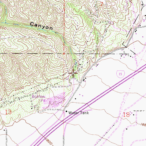 Topographic Map of Duncan Canyon, CA