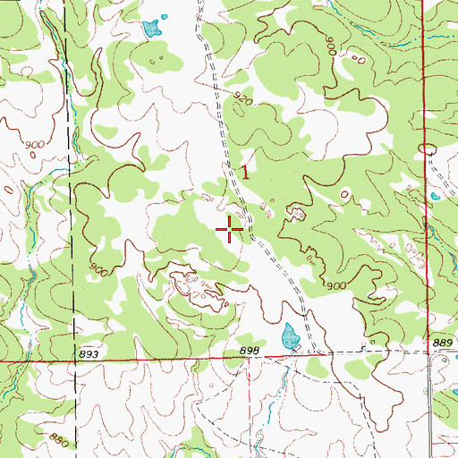 Topographic Map of Anvil Rock Cemetery, OK