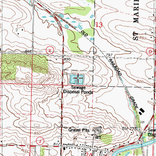 Topographic Map of Princeton Wastewater Treatment Plant, WI