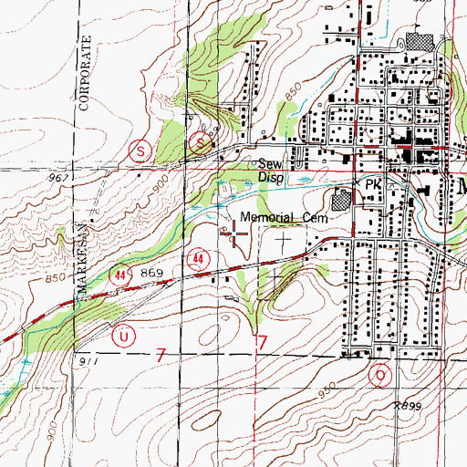 Topographic Map of Markesan Wastewater Treatment Facility, WI