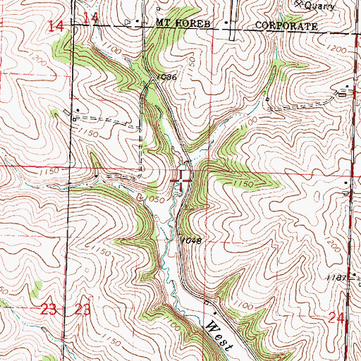 Topographic Map of Mount Horeb Wastewater Treatment Facility, WI