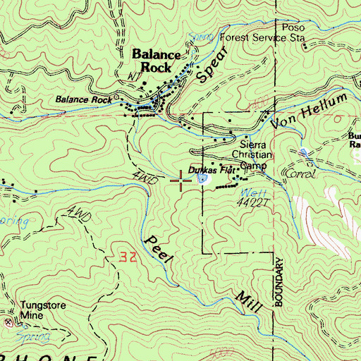 Topographic Map of Durkas Flat, CA