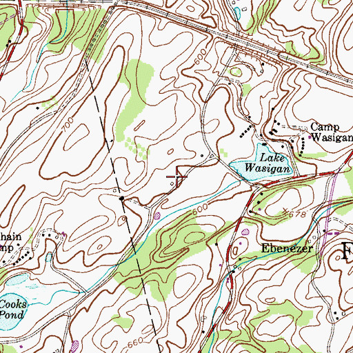 Topographic Map of Willowcreek Farms, NJ