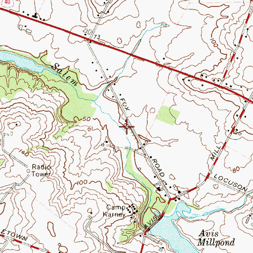 Topographic Map of Fox Dairy, NJ