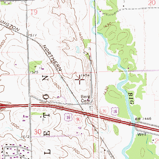 Topographic Map of Swanson's Tracts, SD