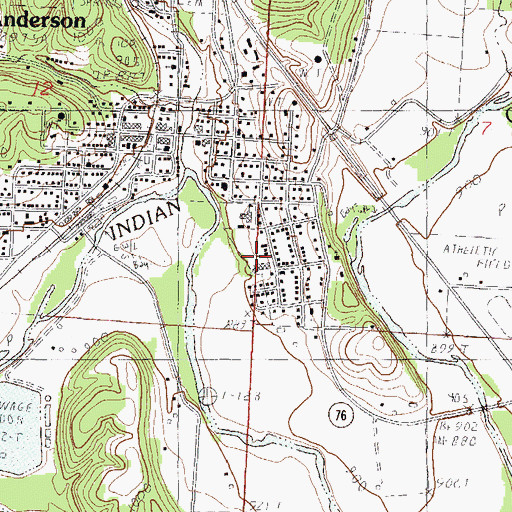 Topographic Map of Anderson Elementary School, MO