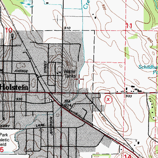 Topographic Map of New Holstein Wastewater Treatment Plant, WI