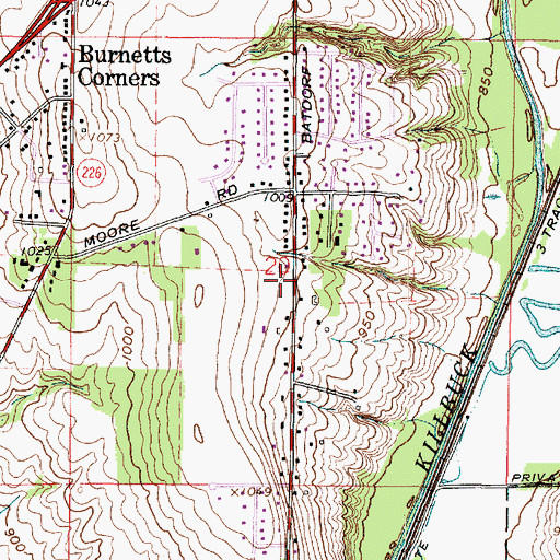 Topographic Map of Maurer Farms, OH