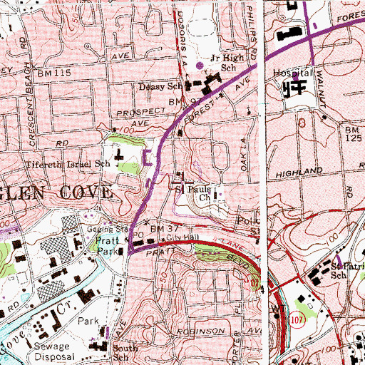 Topographic Map of School Number 5 (historical), NY