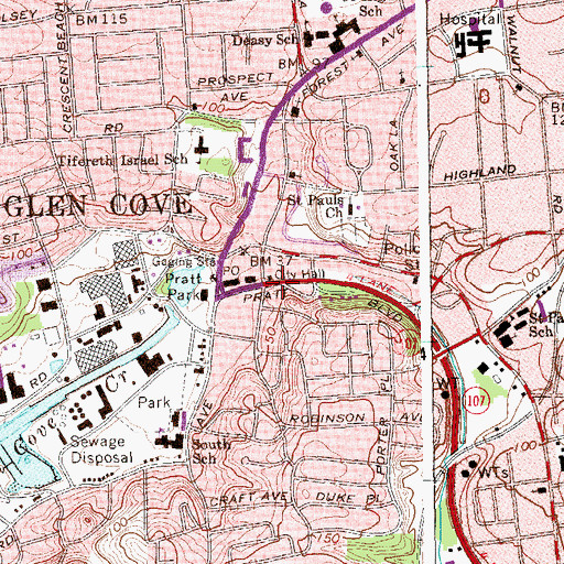 Topographic Map of Continental Hall (historical), NY