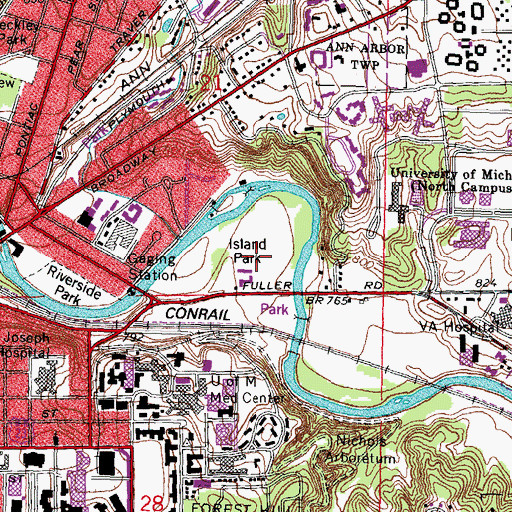 Topographic Map of Fuller Park, MI