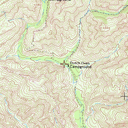 Topographic Map of Dutch Oven Campground, CA