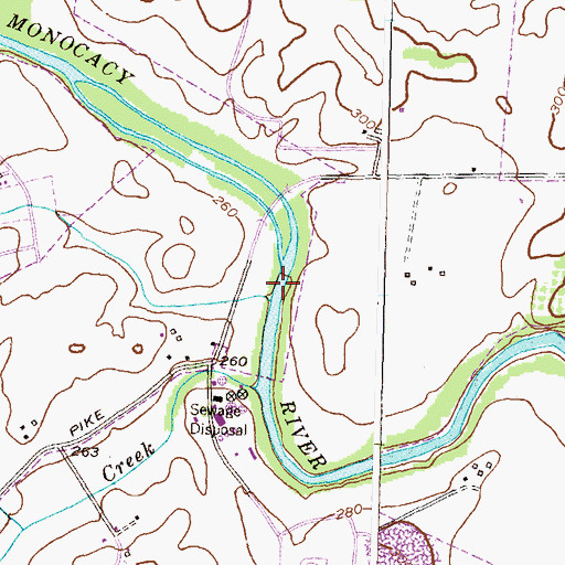 Topographic Map of Abraham Faw Run, MD
