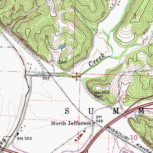 Topographic Map of Alton Creek, MO