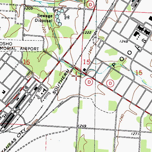 Topographic Map of Meeks School (historical), MO