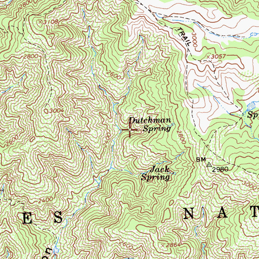 Topographic Map of Dutchman Spring, CA