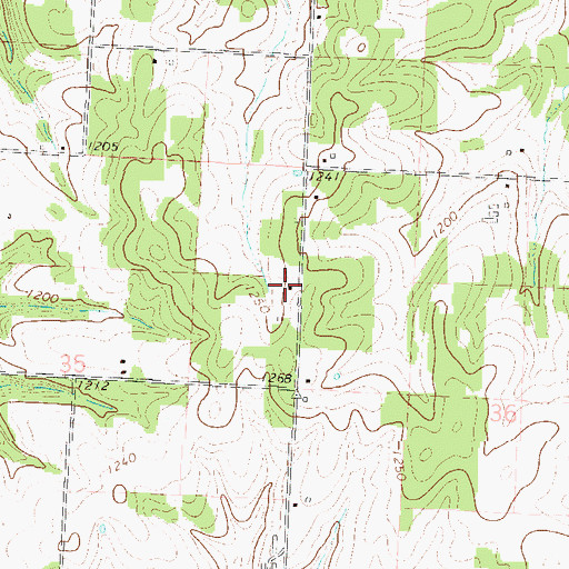 Topographic Map of Liberty School (historical), MO