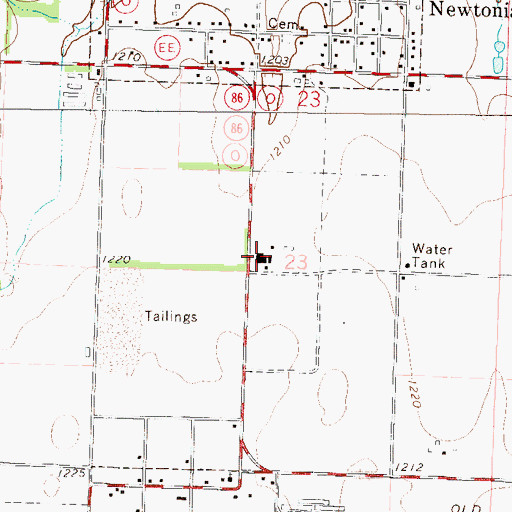 Topographic Map of Midway School (historical), MO