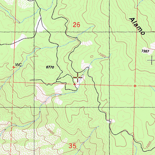 Topographic Map of Dutchmans Camp (historical), CA