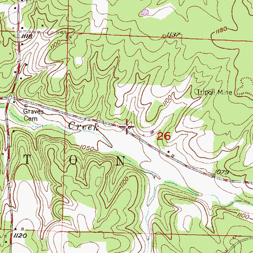 Topographic Map of Number Four School (historical), MO