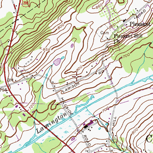 Topographic Map of Woodside Farm, NJ