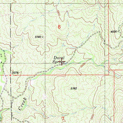 Topographic Map of Duval Spring, CA