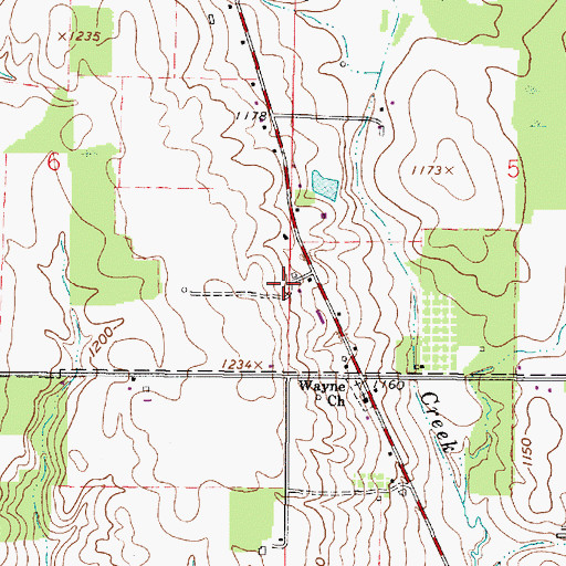 Topographic Map of Circle J Farms, OH