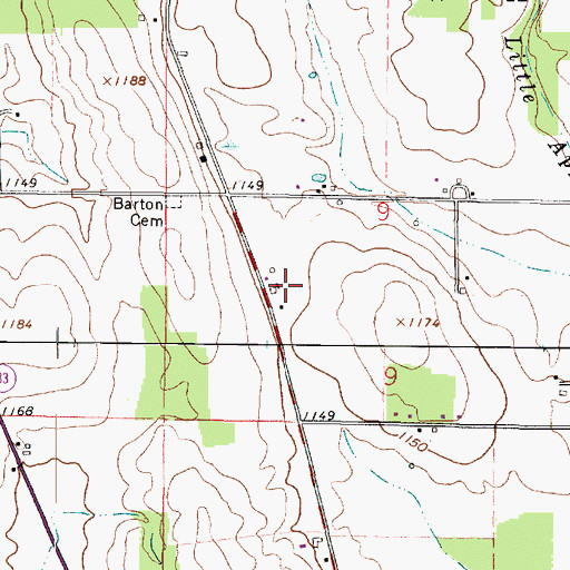 Topographic Map of Twin Castle Farms, OH