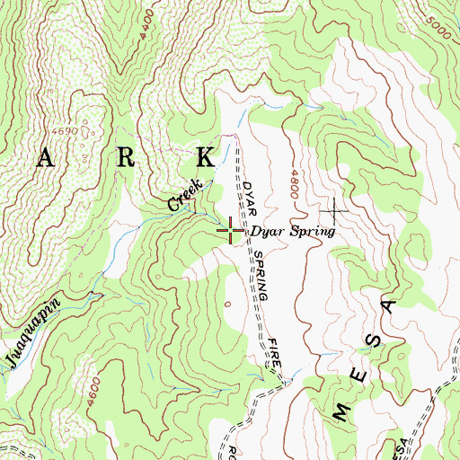 Topographic Map of Dyar Spring, CA