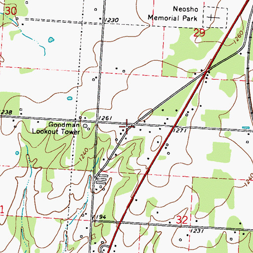 Topographic Map of School Number 126 (historical), MO