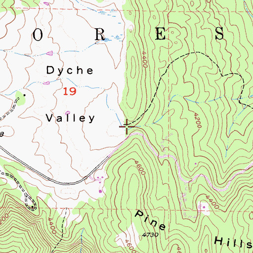 Topographic Map of Dyche Valley, CA