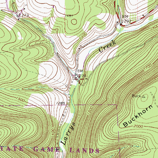 Topographic Map of Cogan House Covered Bridge, PA