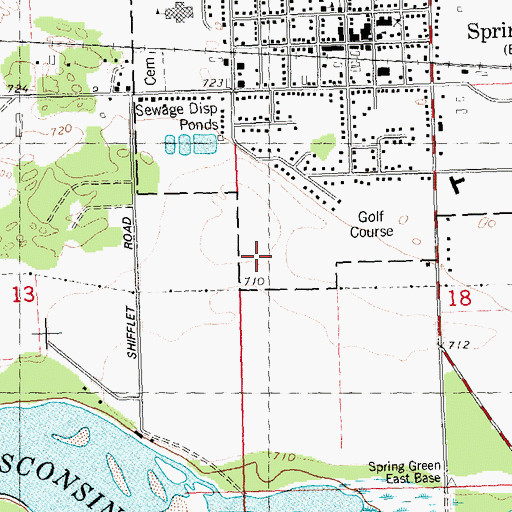 Topographic Map of Spring Green Wastewater Treatment Facility, WI