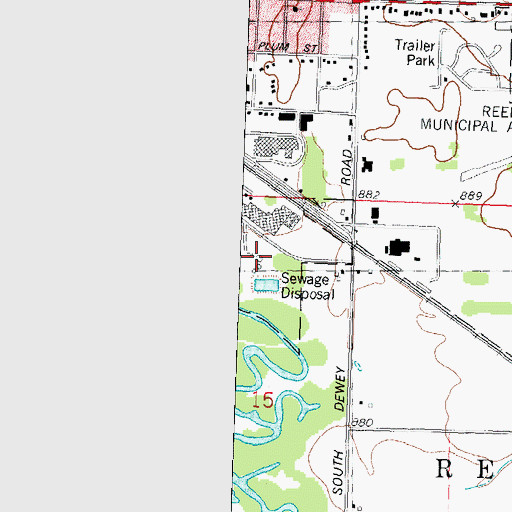 Topographic Map of Reedsburg Wastewater Treatment Facility, WI