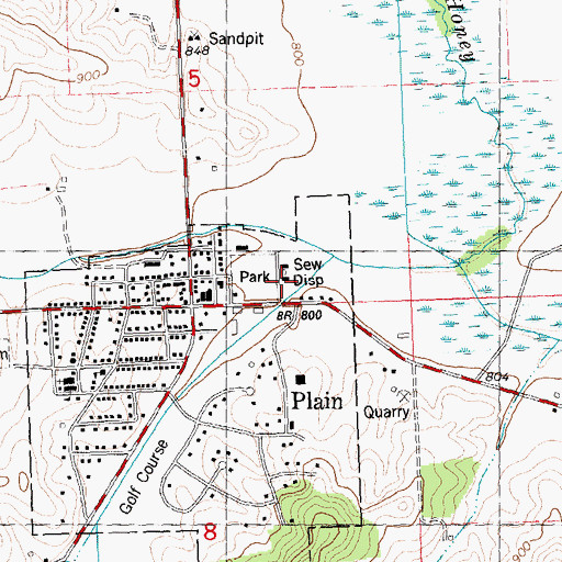 Topographic Map of Plain Wastewater Treatment Facility, WI