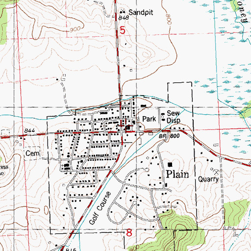 Topographic Map of Kraemer Library and Community Center, WI