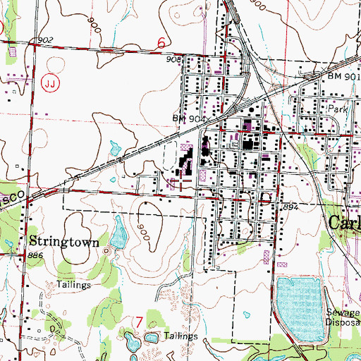 Topographic Map of Carl Junction Junior High School, MO